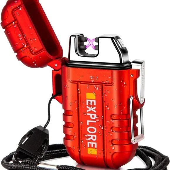 Waterproof Lighter Outdoor Windproof Lighter Dual Arc Lighter Electric Lighters - Picture 1 of 8